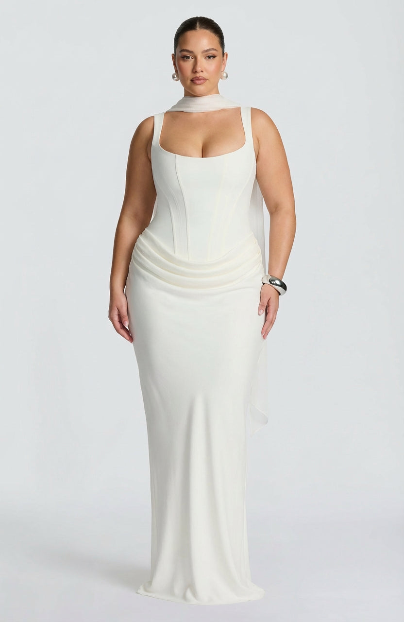 Dames Maxi Jurk met Vierkante Hals