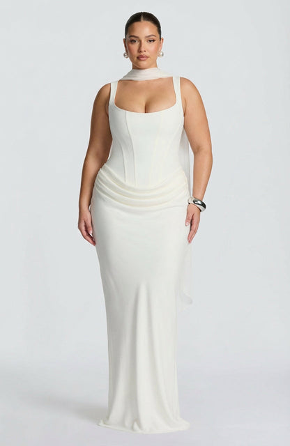 Dames Maxi Jurk met Vierkante Hals