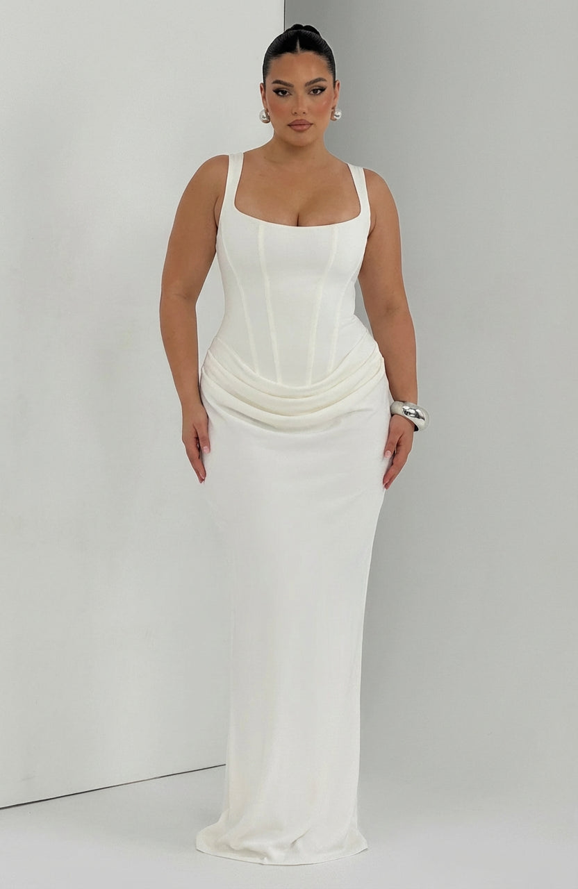 Dames Maxi Jurk met Vierkante Hals