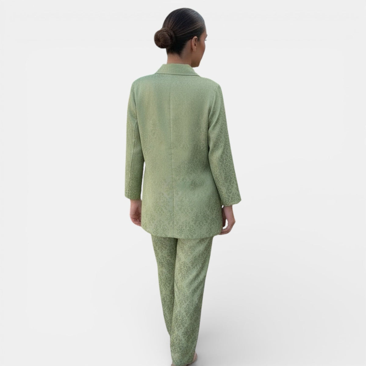 Dames Blazer Set met Wide Leg Broek – Twee-Delig Pak