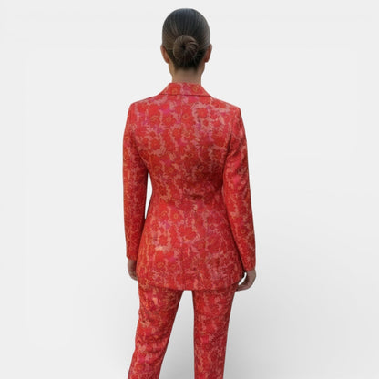 Dames Blazer Set met Wide Leg Broek – Twee-Delig Pak