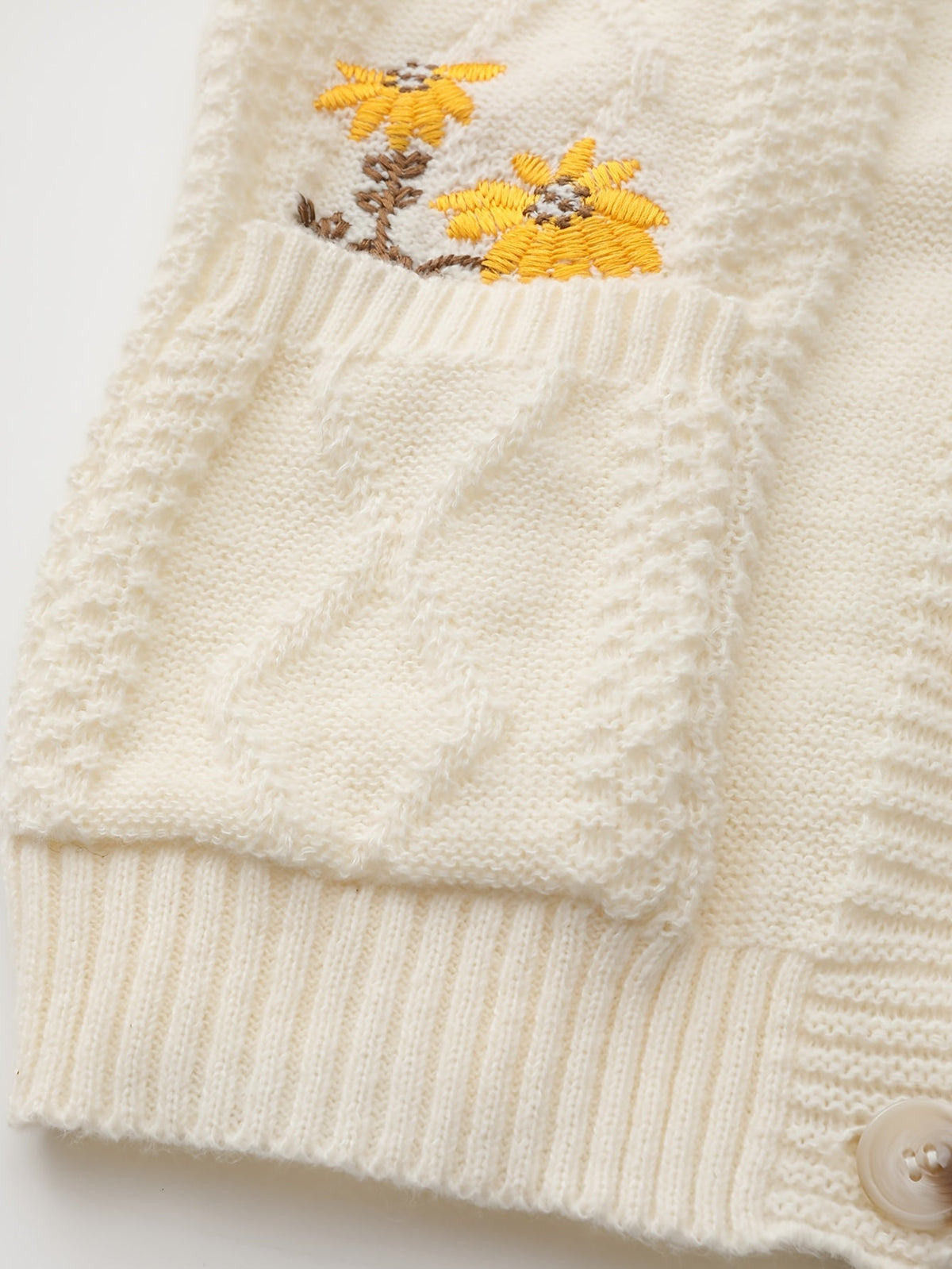 Winsome™ | Women's Floral Embroidered V-Neck Button Cardigan