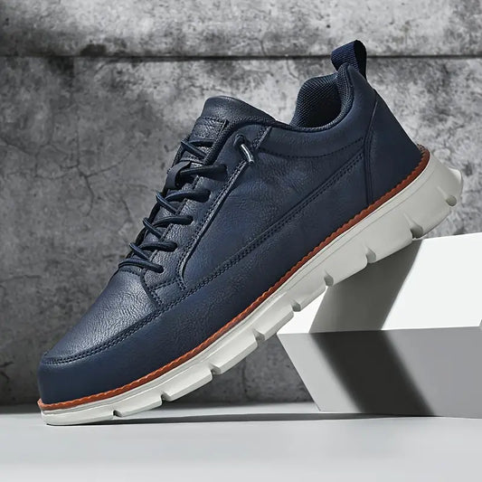 Heren Leren Sneakers met Orthopedisch Voetbed – Lage Sneaker