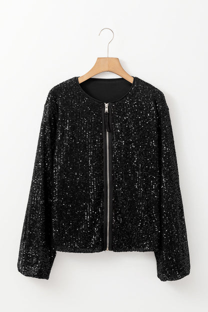 Eline - Zwarte Paillettenjacke