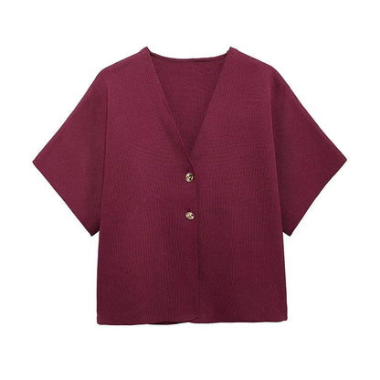 Claribel - Gebreide Top met V-hals