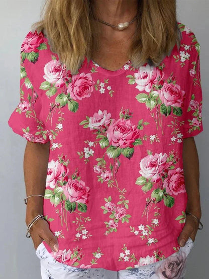 Dames Slim Fit Blouse – Geschikt voor Werk en Dagelijks Gebruik, Met Knopen en Korte Mouwen