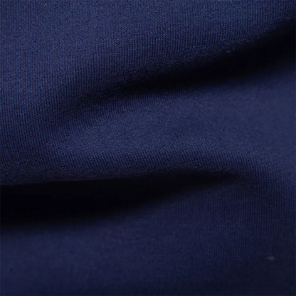 Close-up van stoftextuur marineblauw