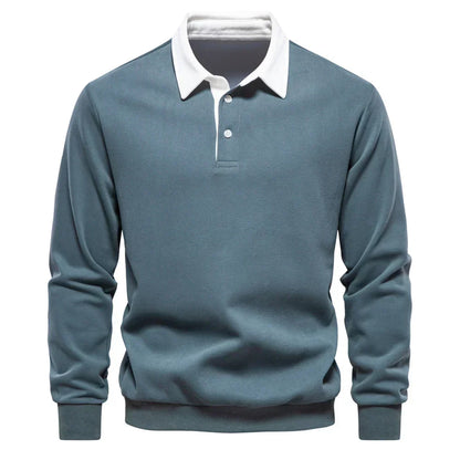 Daan polosweater met polokraag, blauwgrijs vooraanzicht