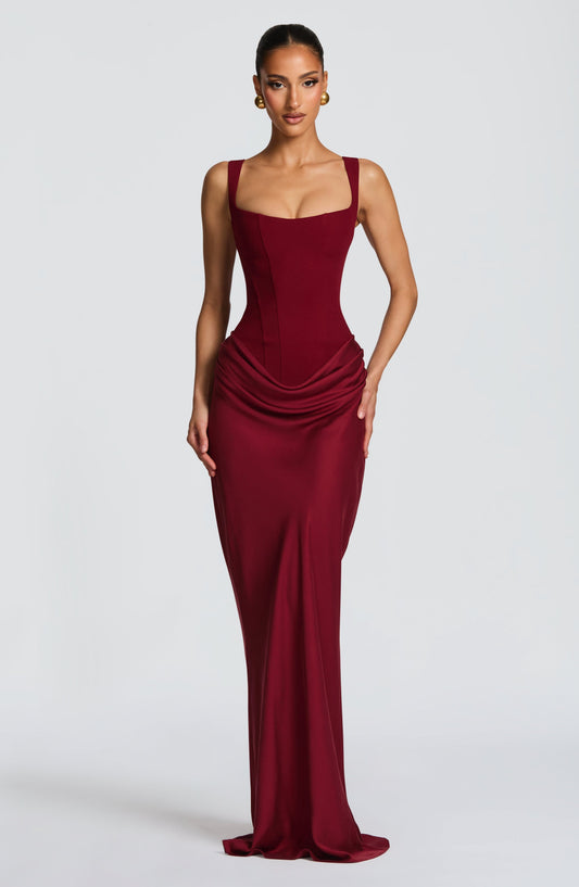 Claudia Corset Satin Maxi Dress_1