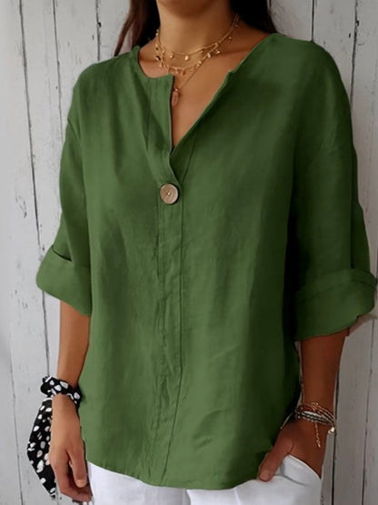 Dames Getailleerde Blouse – Met Knoopsluiting, Geschikt voor Werk en Dagelijks Gebruik