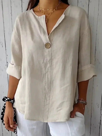 Dames Getailleerde Blouse – Met Knoopsluiting, Geschikt voor Werk en Dagelijks Gebruik