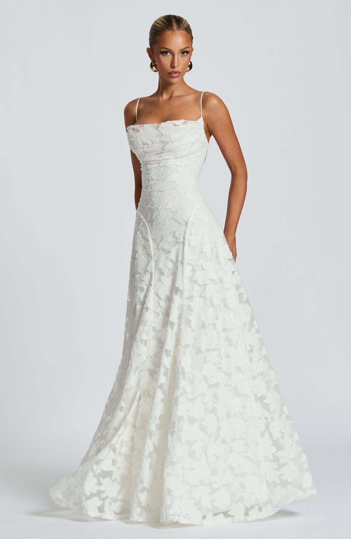 Dames Maxi Jurk Mouwloos met Cowl-hals en Bloemenpatroon