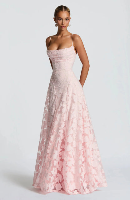 Dames Maxi Jurk Mouwloos met Cowl-hals en Bloemenpatroon