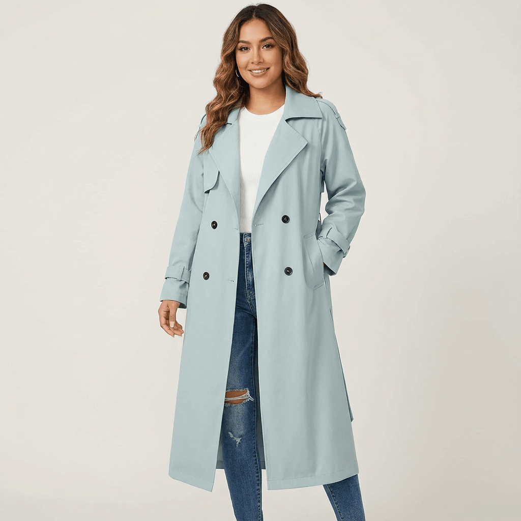 Dames Trenchcoat Longline – Lange Klassieke Jas