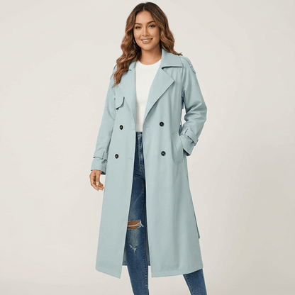 Dames Trenchcoat Longline – Lange Klassieke Jas
