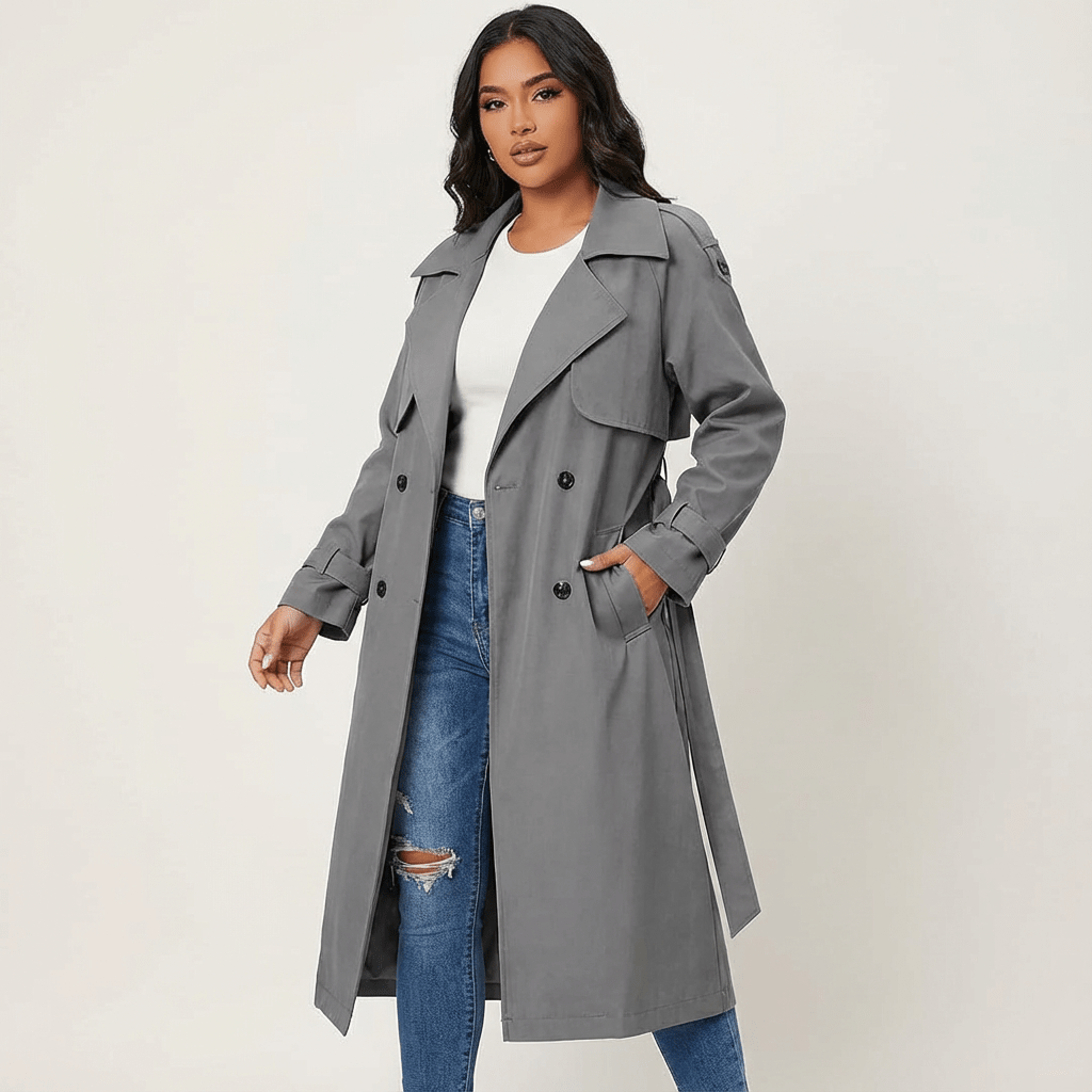 Dames Trenchcoat Longline – Lange Klassieke Jas