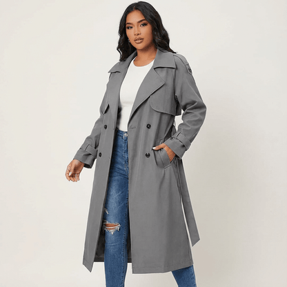 Dames Trenchcoat Longline – Lange Klassieke Jas