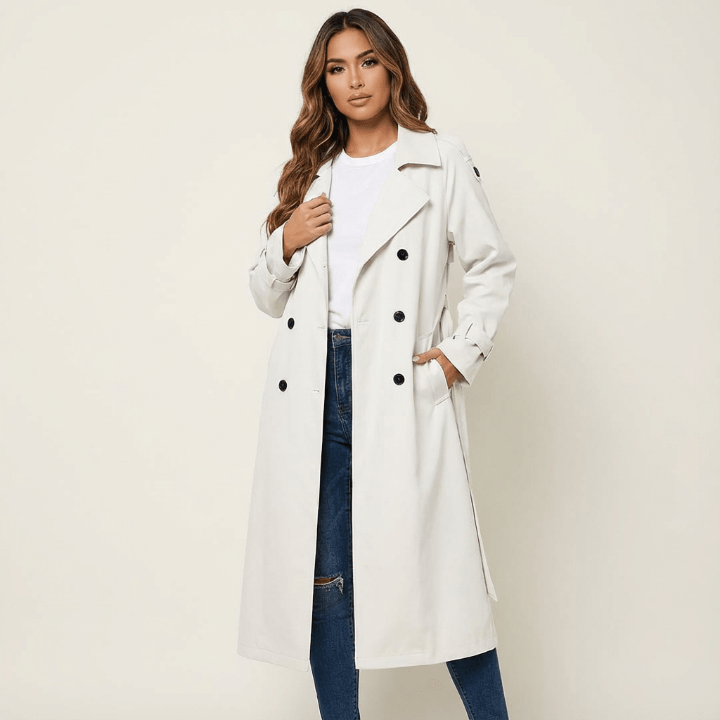Dames Trenchcoat Longline – Lange Klassieke Jas