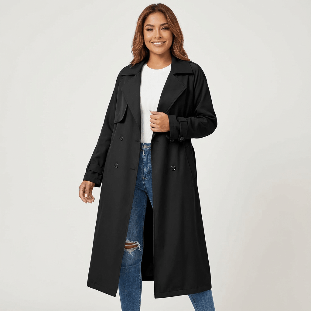 Dames Trenchcoat Longline – Lange Klassieke Jas
