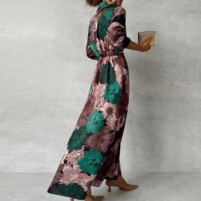 Dames Maxi Jurk Bloemenprint met Strikceintuur