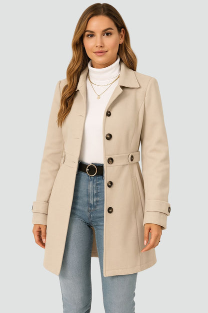 Dames Trenchcoat Getailleerd Model met Ceintuur - Tussenseizoensjas