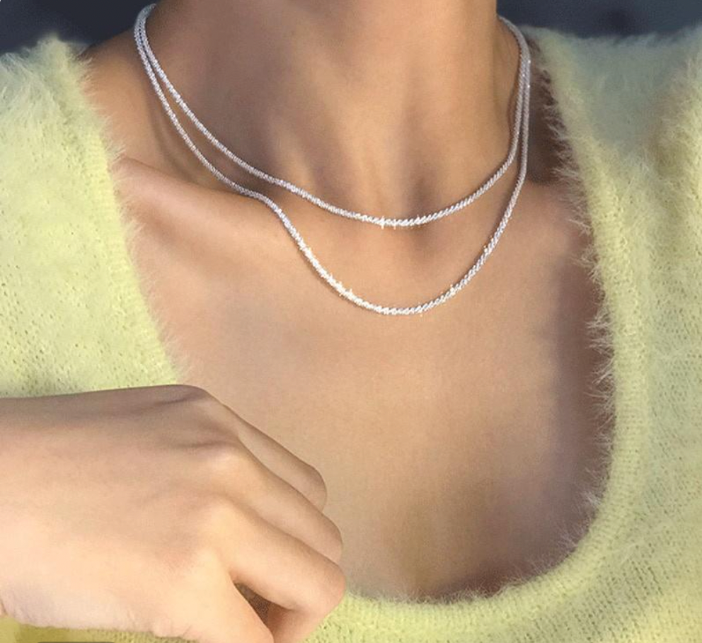 Dames elegante glinsterende ketting met fijne luxe schakel