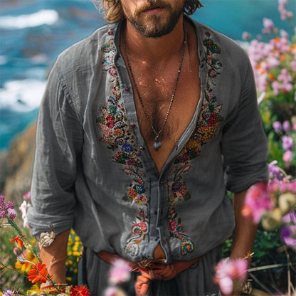 Dorvelli | Men's Shirt – Bohemian Grandad Collar