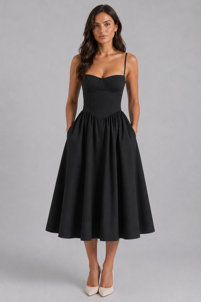 Dorvelli | Women's Midi Dress – Floral Corset