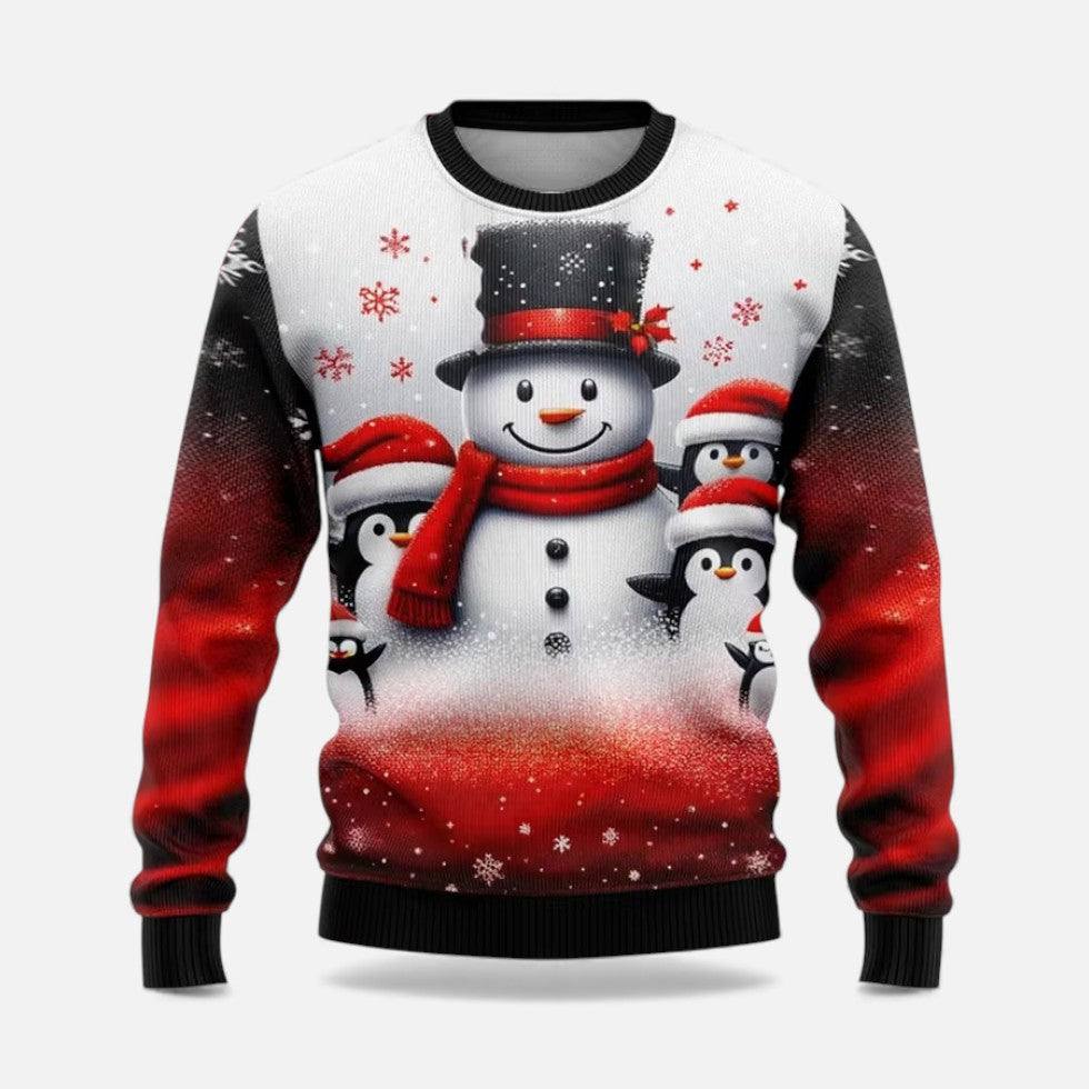 Heren Kersttrui met Winterlandschap Print