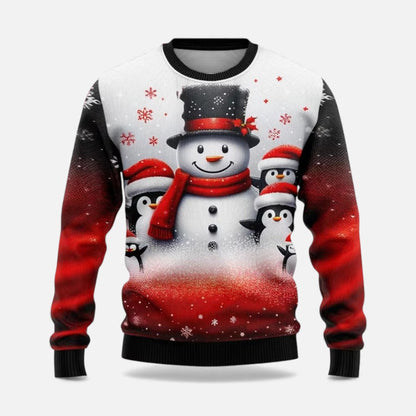 Heren Kersttrui met Winterlandschap Print
