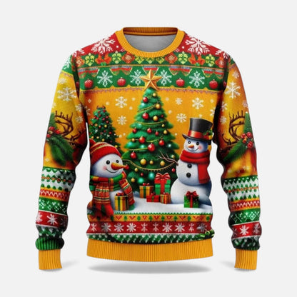 Heren Kersttrui met Winterlandschap Print