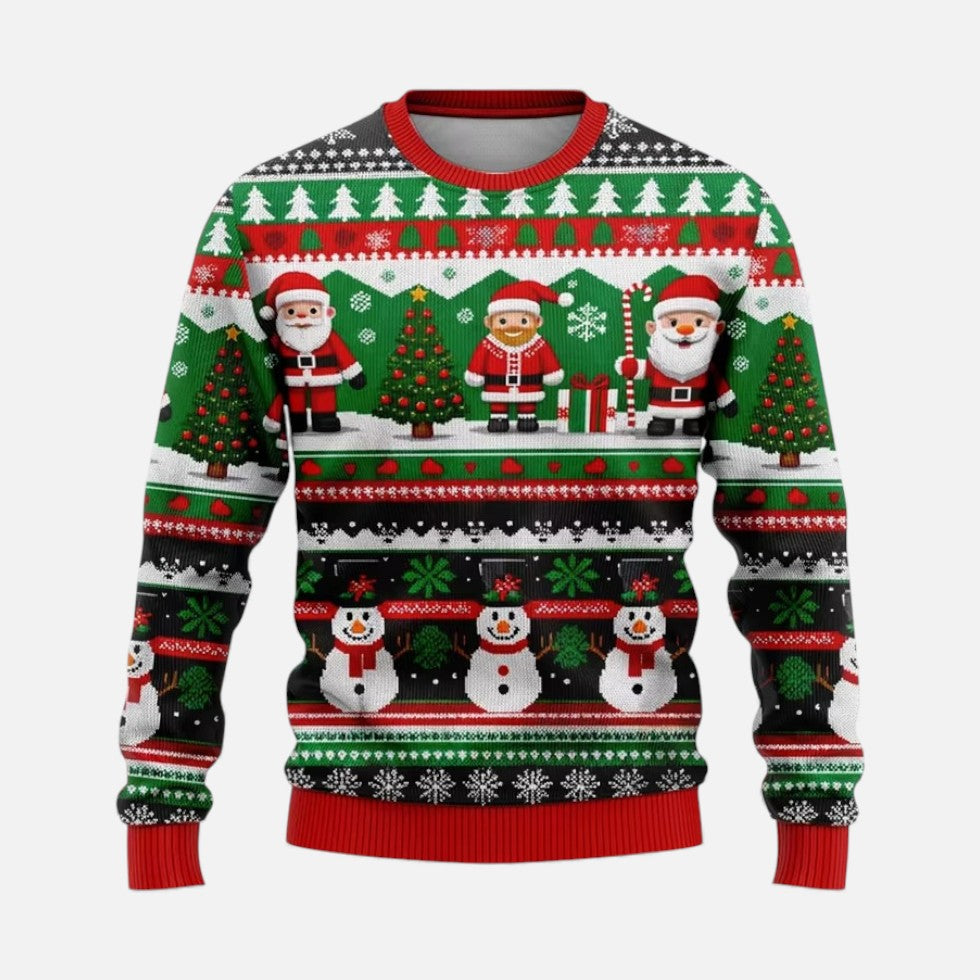 Heren Kersttrui met Winterlandschap Print