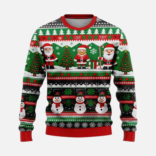 Heren Kersttrui met Winterlandschap Print