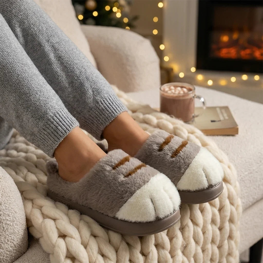 Dames Pantoffels Kattenpoot Design Pluche