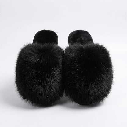 Dames Pantoffels Fluffy Faux Fur