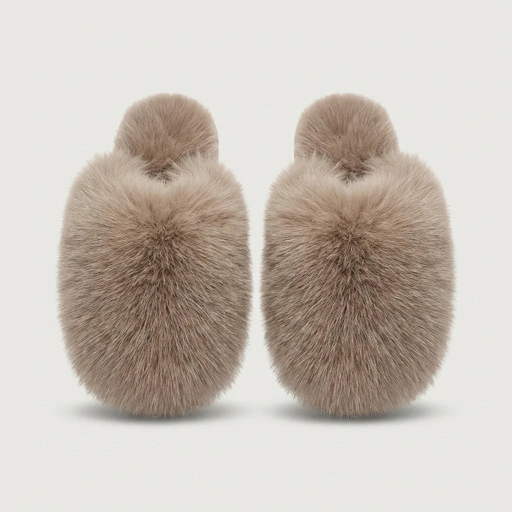 Dames Pantoffels Fluffy Faux Fur