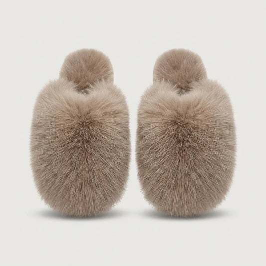 Dames Pantoffels Fluffy Faux Fur