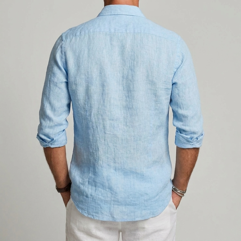 Heren Linnen Overhemd Lange Mouw – Casual Zomerblouse