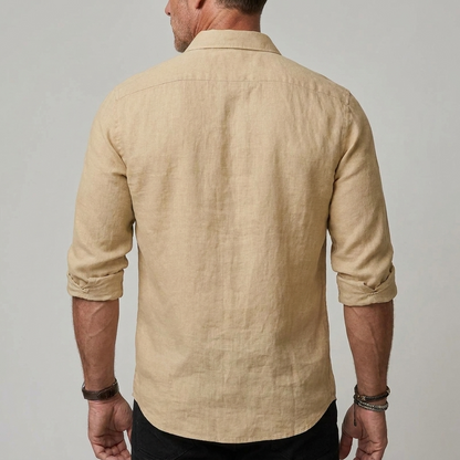 Heren Linnen Overhemd Lange Mouw – Casual Zomerblouse