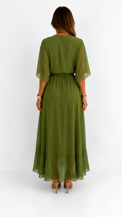 Dames Galajurk Chiffon met Portefeuille-Silhouet