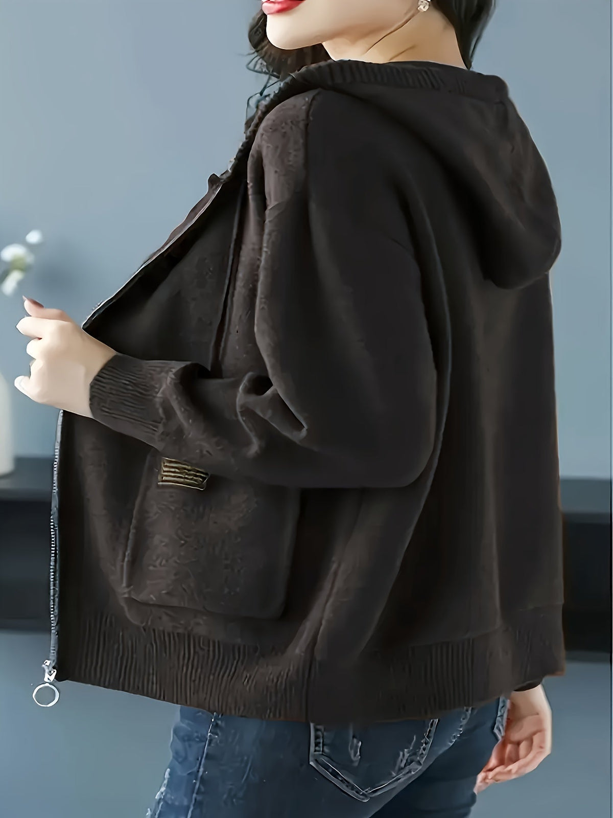 Sidonie™ | Women's Zip Up Hooded Knit Cardigan with Pockets