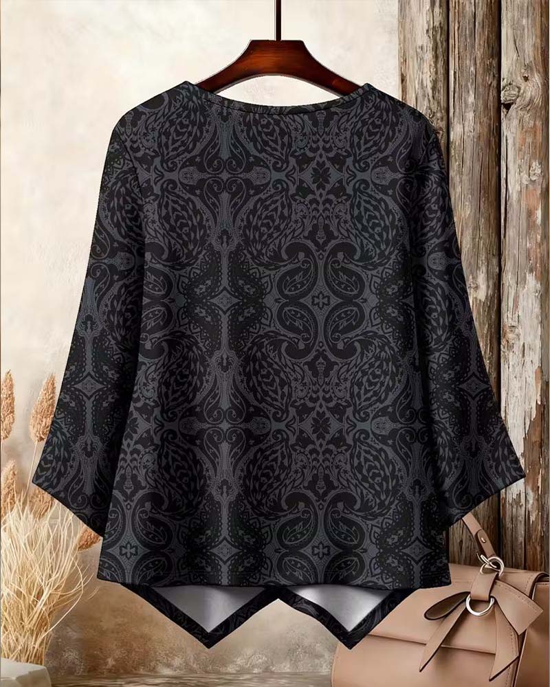 Dames Oversized Top – Casual met Onregelmatige Print voor Dagelijks Gebruik