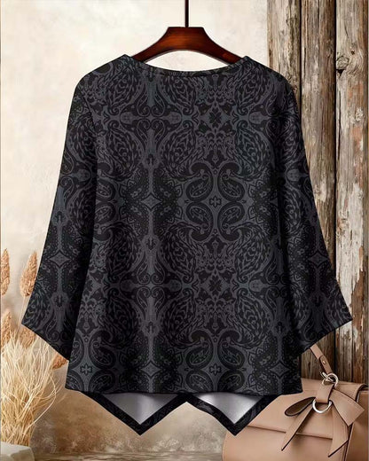Dames Oversized Top – Casual met Onregelmatige Print voor Dagelijks Gebruik