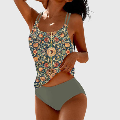 Dames Getailleerde Tankini – Geschikt voor Zomer, Met Verstelbare Bandjes