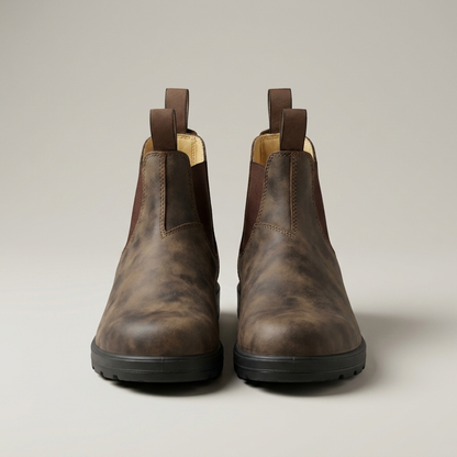 PLUXSTYLE::numise::pull-tab-chelsea-boots::pack-black-and-brown