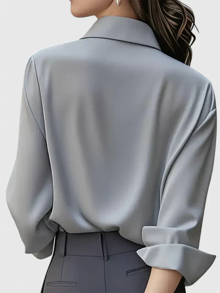 Dames Blouse met Verborgen Knopensluiting voor Kantoor