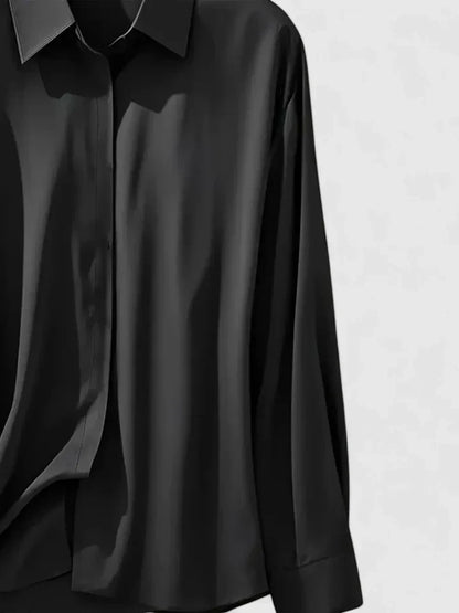 Dames Blouse met Verborgen Knopensluiting voor Kantoor