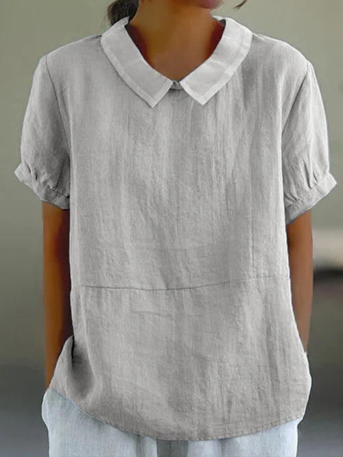 Avaya - Katoenen Blouse met Korte Mouwen