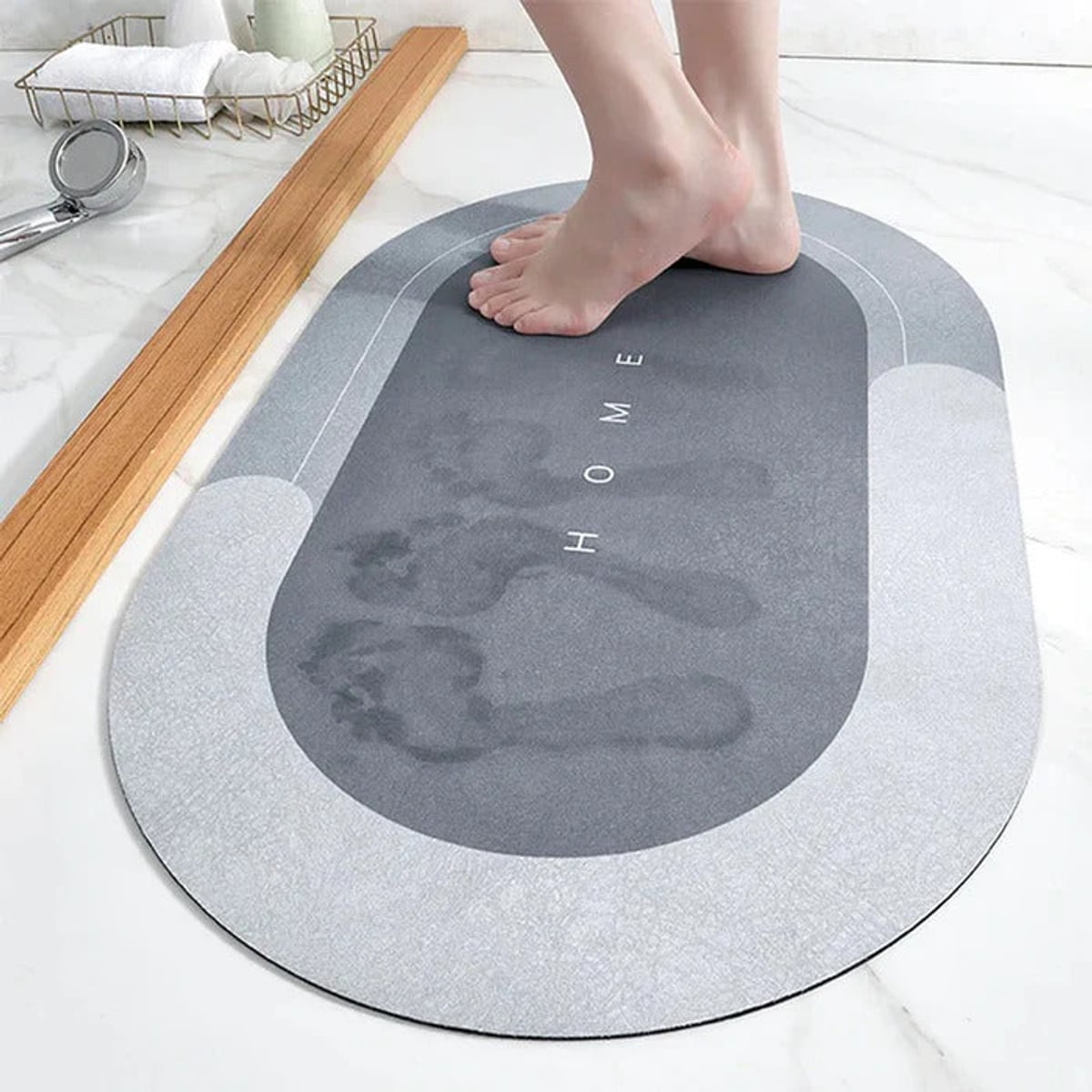 extra large anti slip bath mat in grey