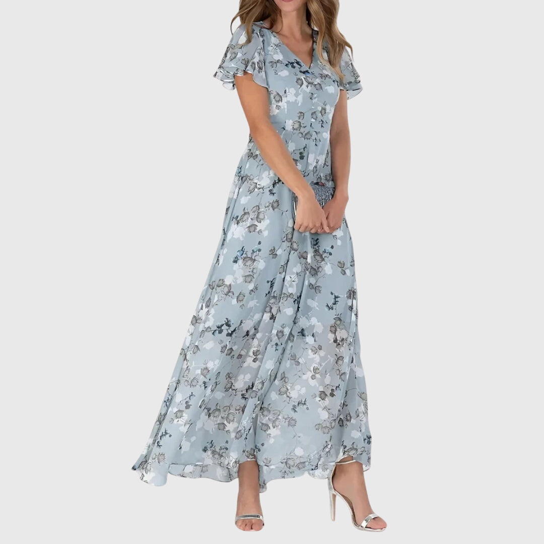 Dames Maxi Jurk Bloemenprint V-Hals - Lange Zomerjurk